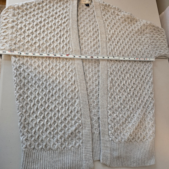 Universal Thread Honeycomb Cable Knit Cardigan Women's L Beige Open Front - Picture 14 of 16